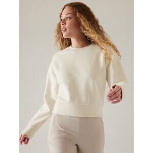 [Athleta] Retroplush Revive Crewneck Pullover Stretch Fleece Sweatshirt Size XL